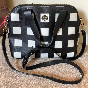 Kate Spade Satchel Checkered Bag w/ Cross-Body Strap - Like New